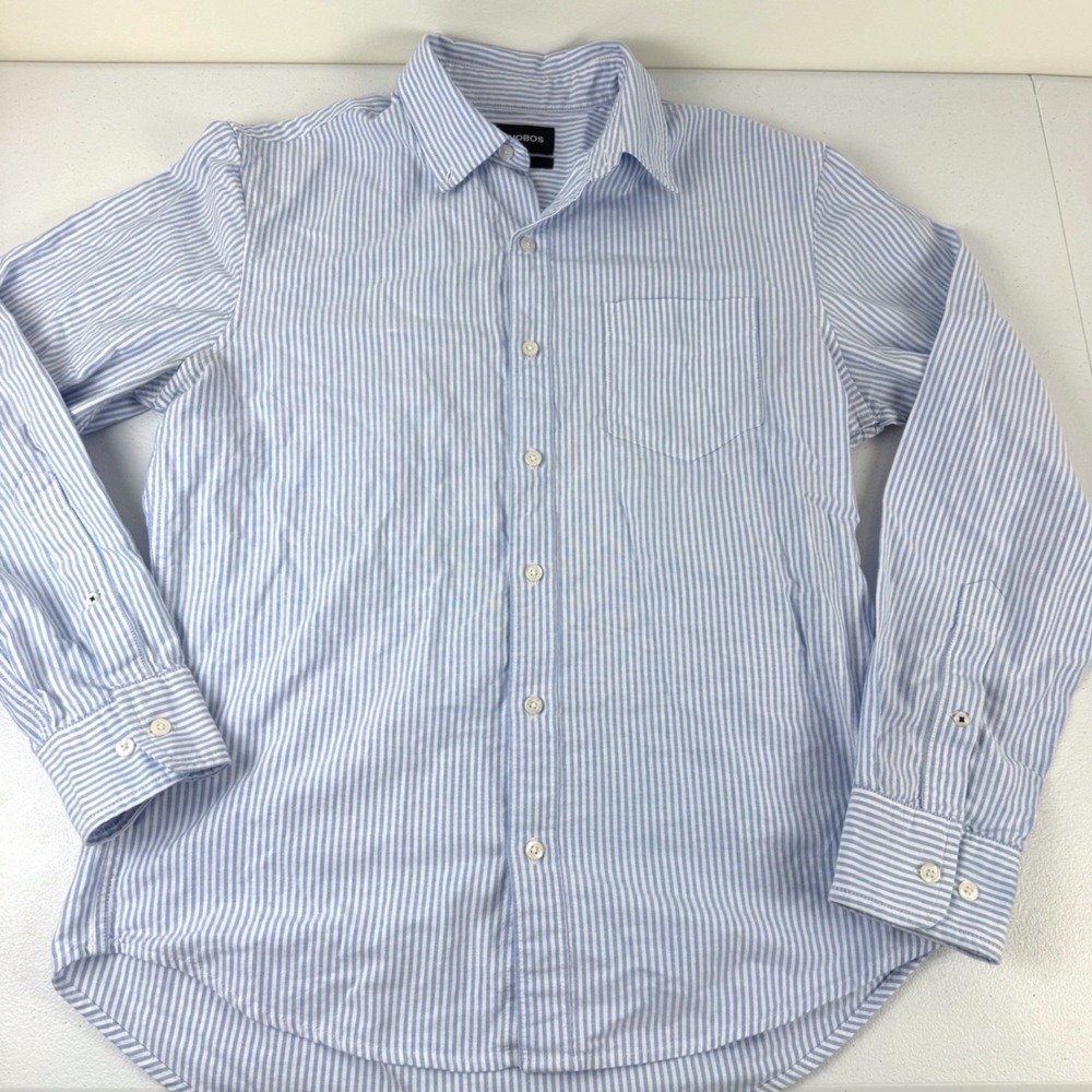 Bonobos Mens Athletic Fit Striped Button Down Shirt Blue Size M Long Sleeve